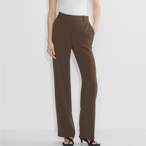 Aritzia Babaton Agency High Rise Straight Leg Pants - Rich Mocha Brown NWT